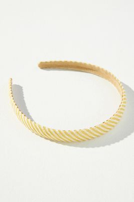 By Anthropologie Skinny Striped Headband In Yellow