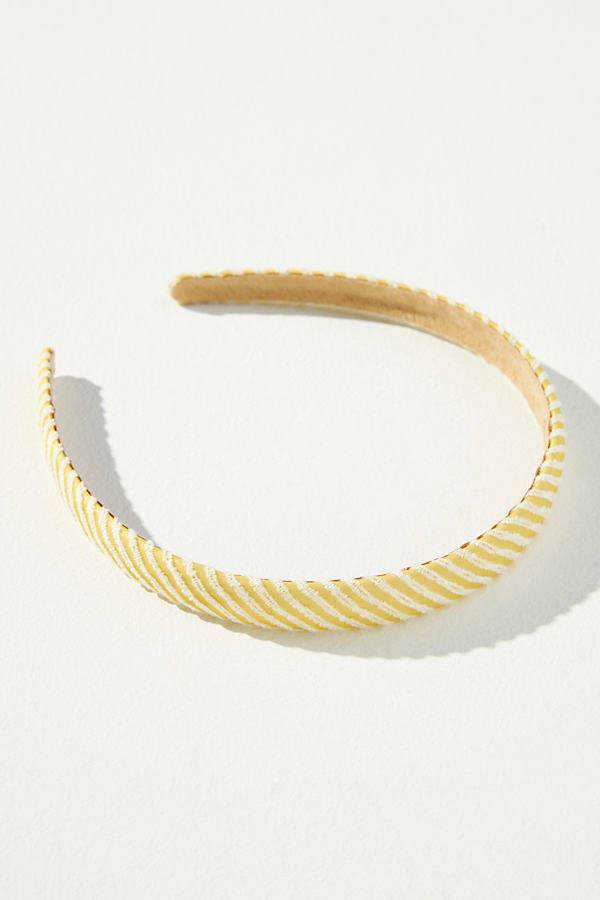 By Anthropologie Skinny Striped Headband In Yellow