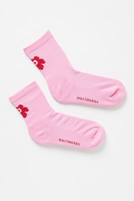 Shop Marimekko Taipuisa Unikko Socks In Pink