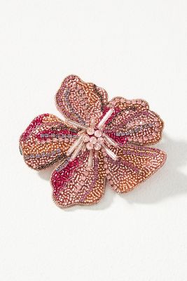 Mignonne Gavigan Sarie Embroidered Flower Barrette In Pink