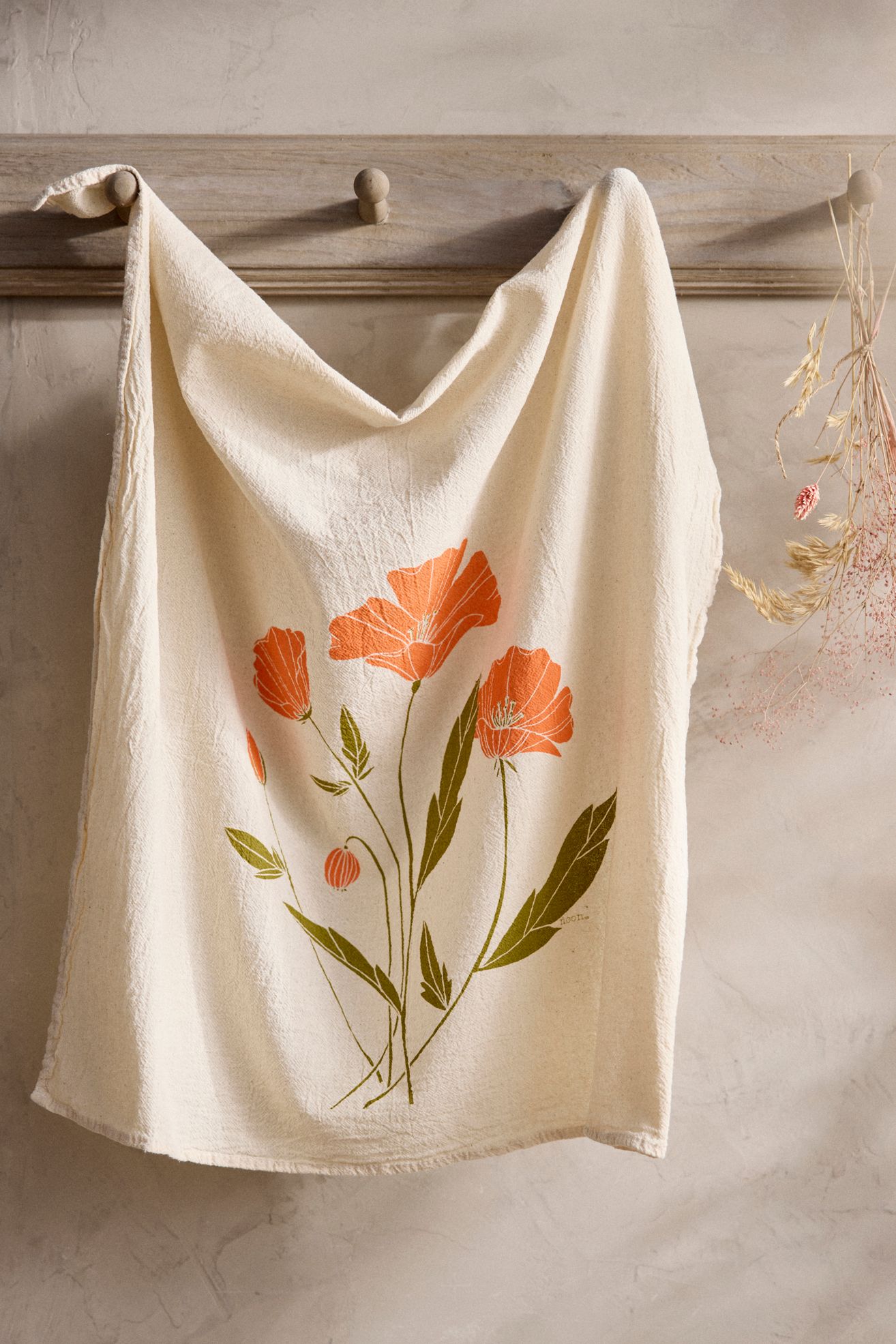 California Poppy Cotton Dish Towel - Multi, One Size