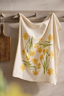 Shop Terrain Daffodils Cotton Dish Towel In Multicolor