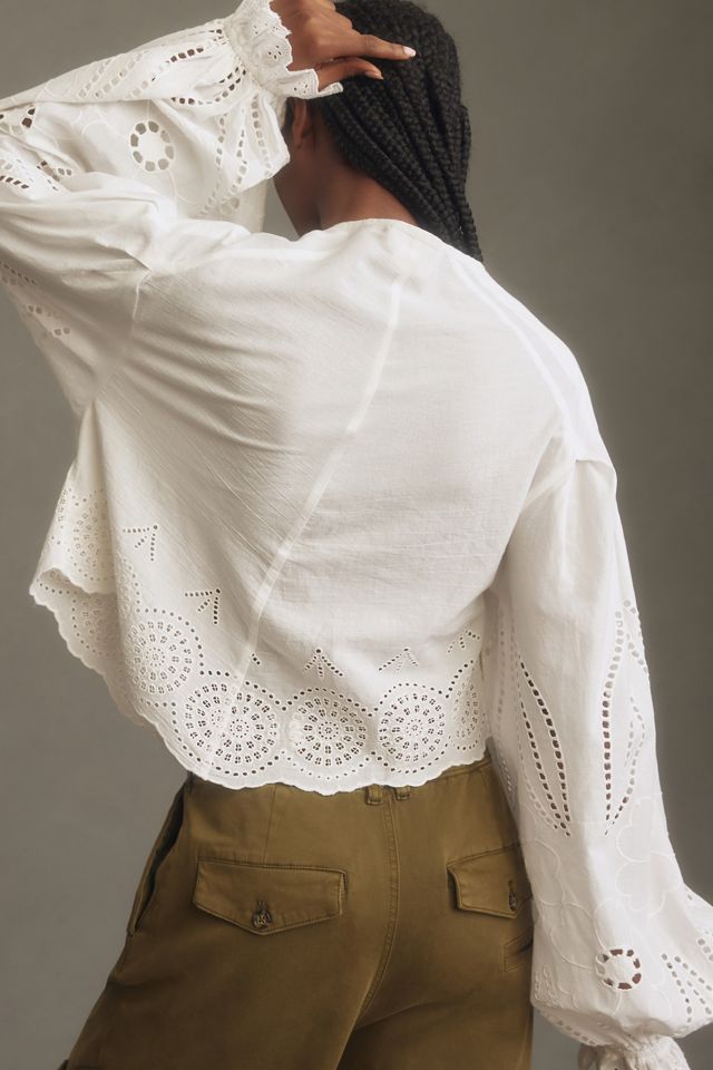 Poplin Tie Front Top