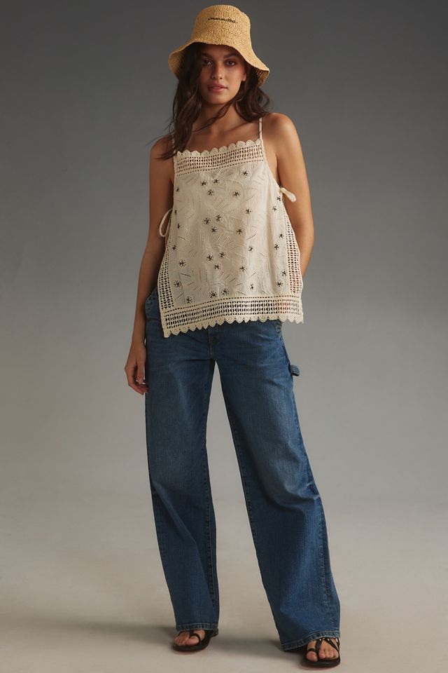 By Anthropologie Embroidered Lace Cami #3