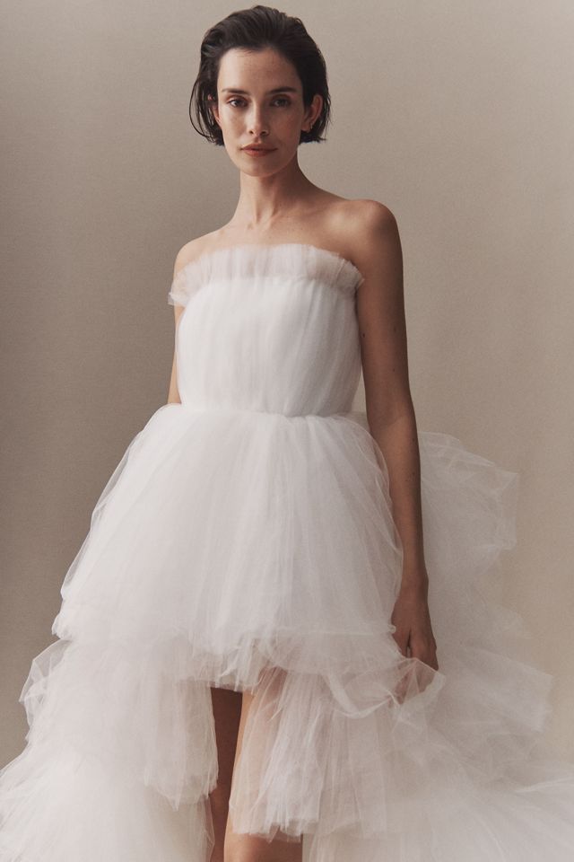 Morphine Fashion Lola Strapless Tulle Tiered High-Low Wedding Gown #4