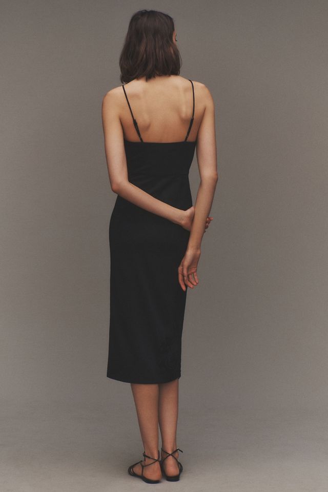 BHLDN Sleeveless 3D Floral Side-Slit Column Midi Dress #2