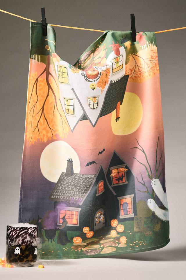 Haunted House Dish Towel #2