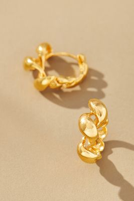 Shop By Anthropologie Mini Ribbon Huggie Hoop Earrings In Gold