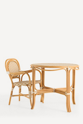 Anthropologie Coastal Indoor/outdoor Rattan Bistro Table