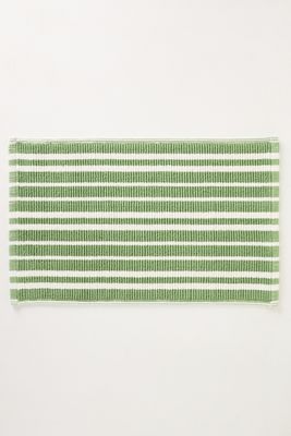 Woven Cotton Stripe Bath Mat