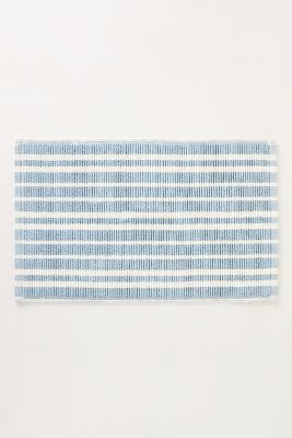 Shop Anthropologie Woven Striped Bath Mat In Blue