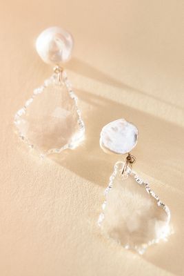 Chan Luu Crystal Drop Earrings In White