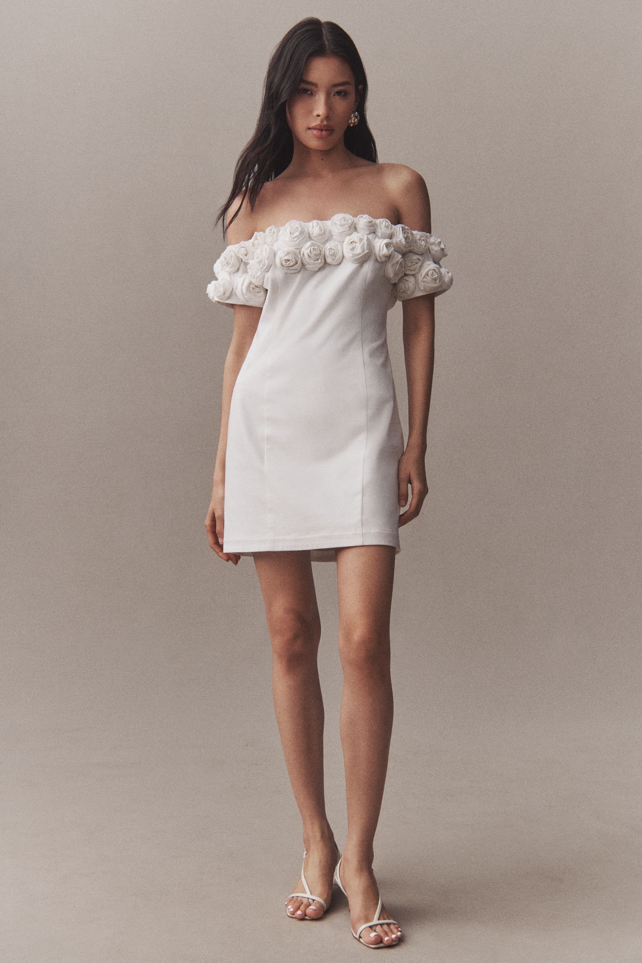 BHLDN Off-The-Shoulder Rosette Mini Dress