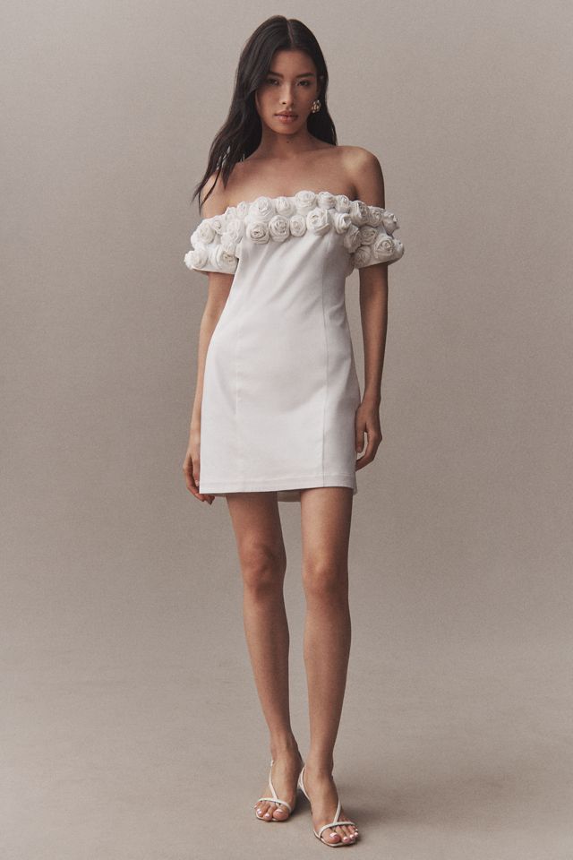 BHLDN Off-The-Shoulder Rosette Mini Dress #2