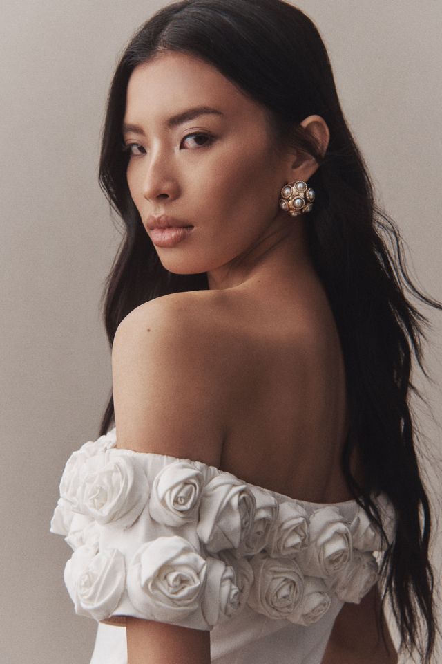 BHLDN Off-The-Shoulder Rosette Mini Dress #3