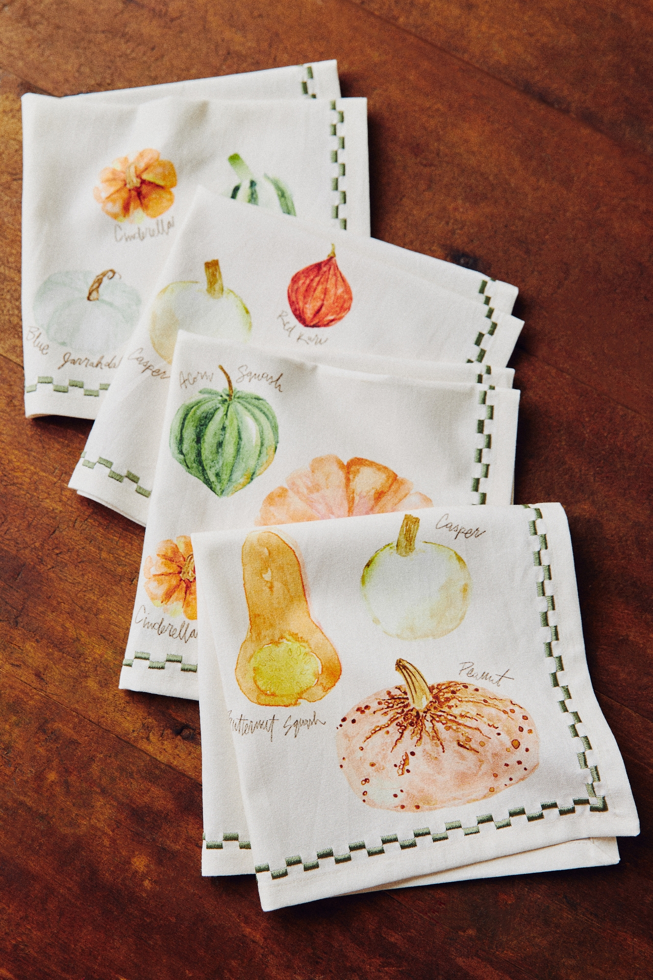 Types of Pumpkins Napkins, Set of 4