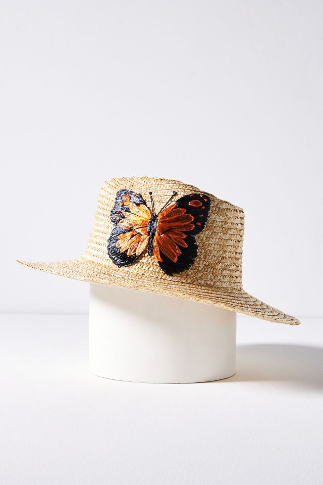 Vestitiy Unisex Fishing Hat UPF 50+ Women Butterfly Embroidery