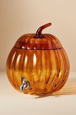 Pumpkin Glass Beverage Dispenser 