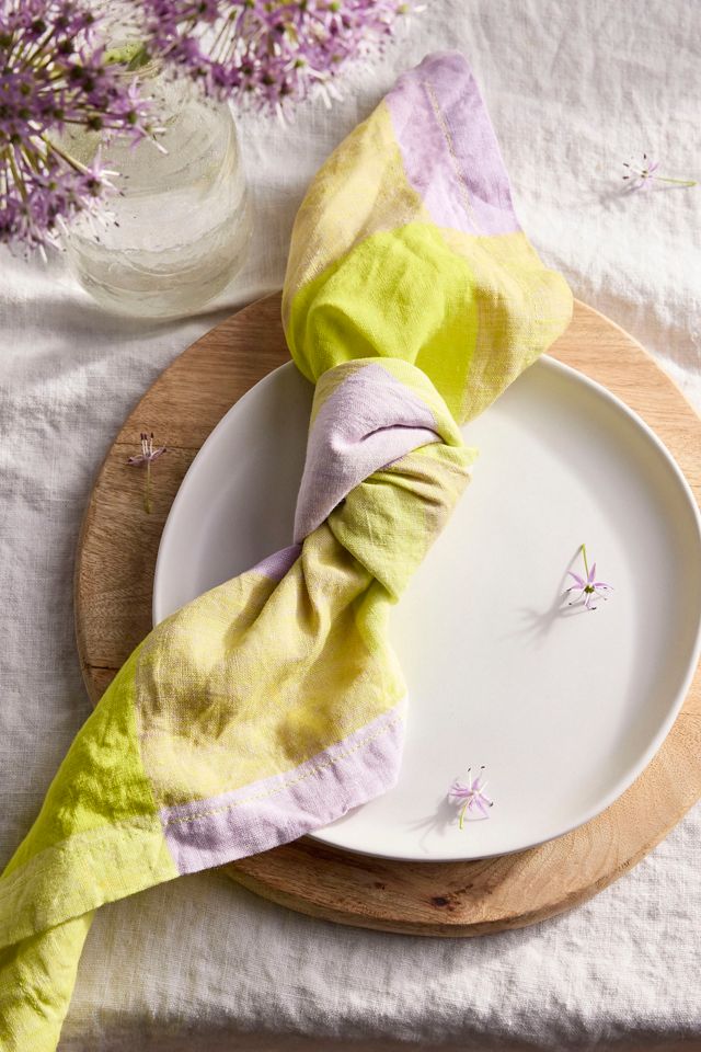 Society of Wanderers Linen Napkins, Set of 4 Plaid #1