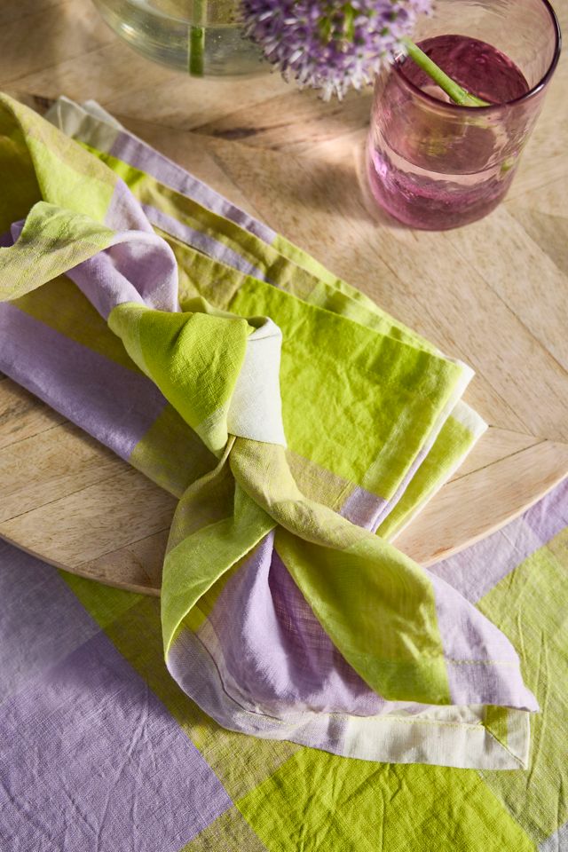 Society of Wanderers Linen Napkins, Set of 4 Plaid #2