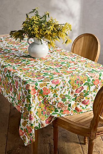 Society of Wanderers Linen Tablecloth, Floral