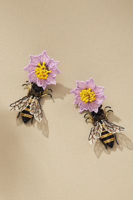 Shop Mignonne Gavigan Bumble Bee Drop Earrings In Yellow