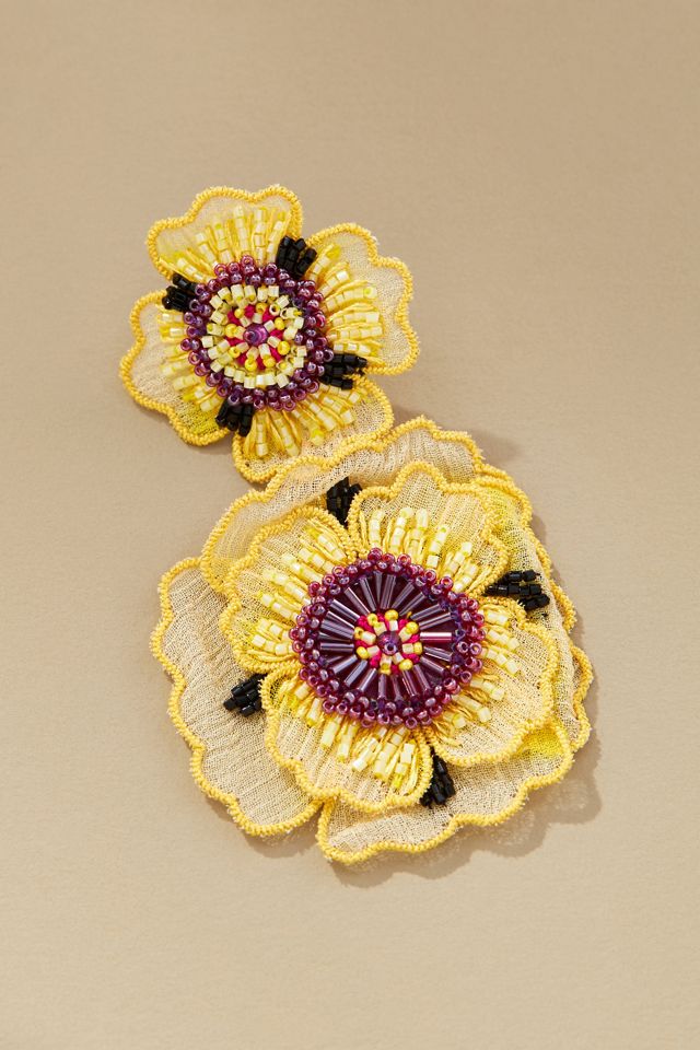 Mignonne Gavigan Double Flower Drop Earrings #1