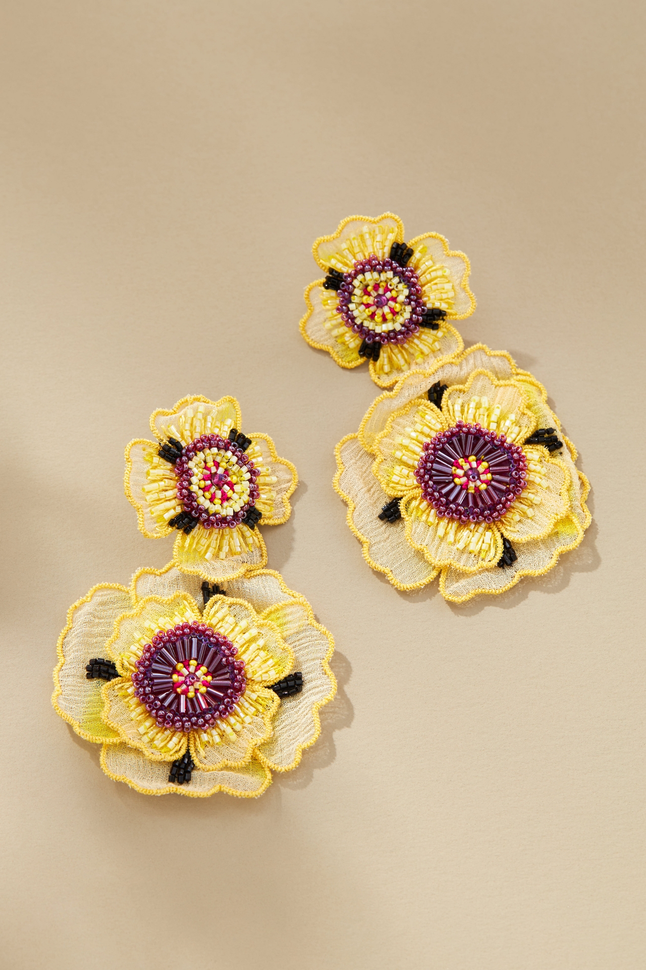 Mignonne Gavigan Double Flower Drop Earrings