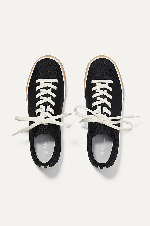 Shop Rothys Lace-up Sneakers In Black