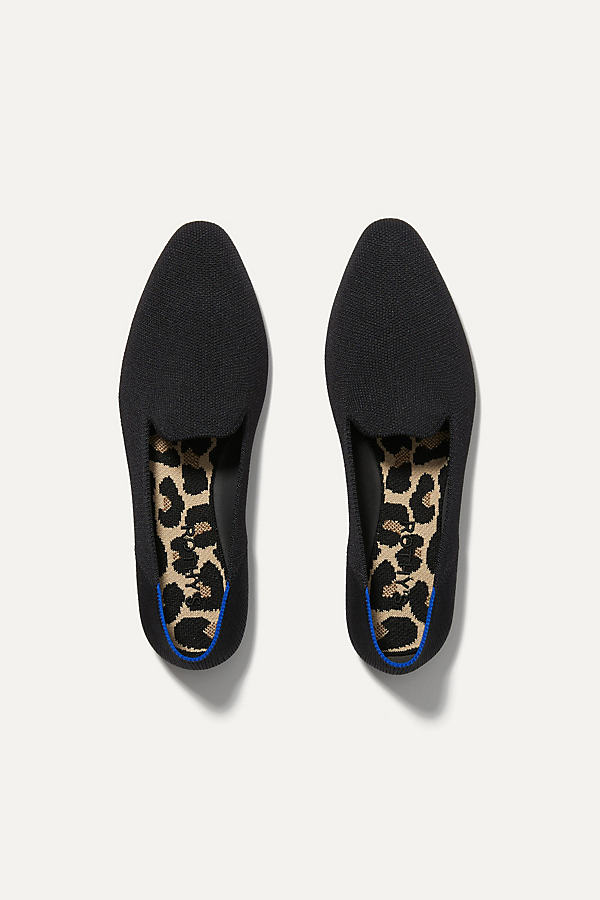 Shop Rothys Almond Loafers In Black