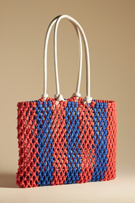 Sac Organisateur Crochet Fleurs Vert – Fourre-Tout Avec Trous Pour Projets & Accessoires Tricot Voyage