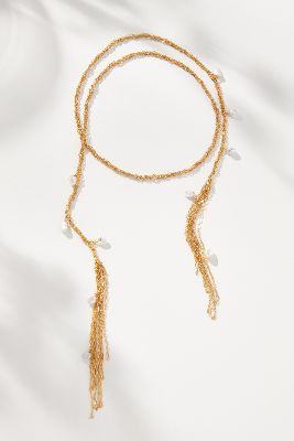 Shop By Anthropologie Wrap Fringe Chain Necklace In Gold