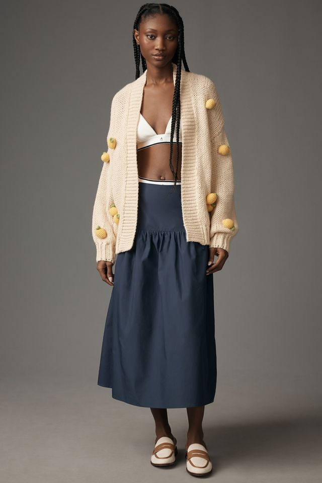 The Susannah 3D Lemon Cardigan Sweater | Anthropologie