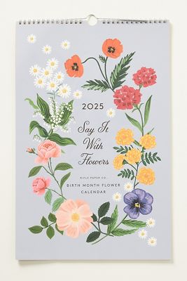 Rifle Paper Co 2025 Wall Calendar In Blue