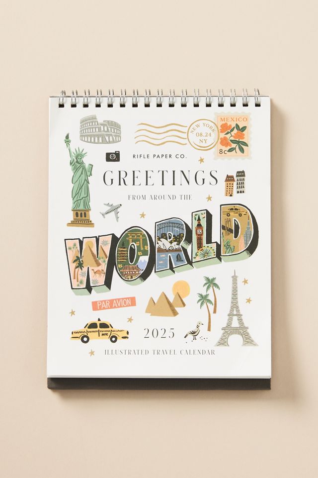 Rifle Paper Co. 2025 Greetings from Around the World Desk Mini Calendar