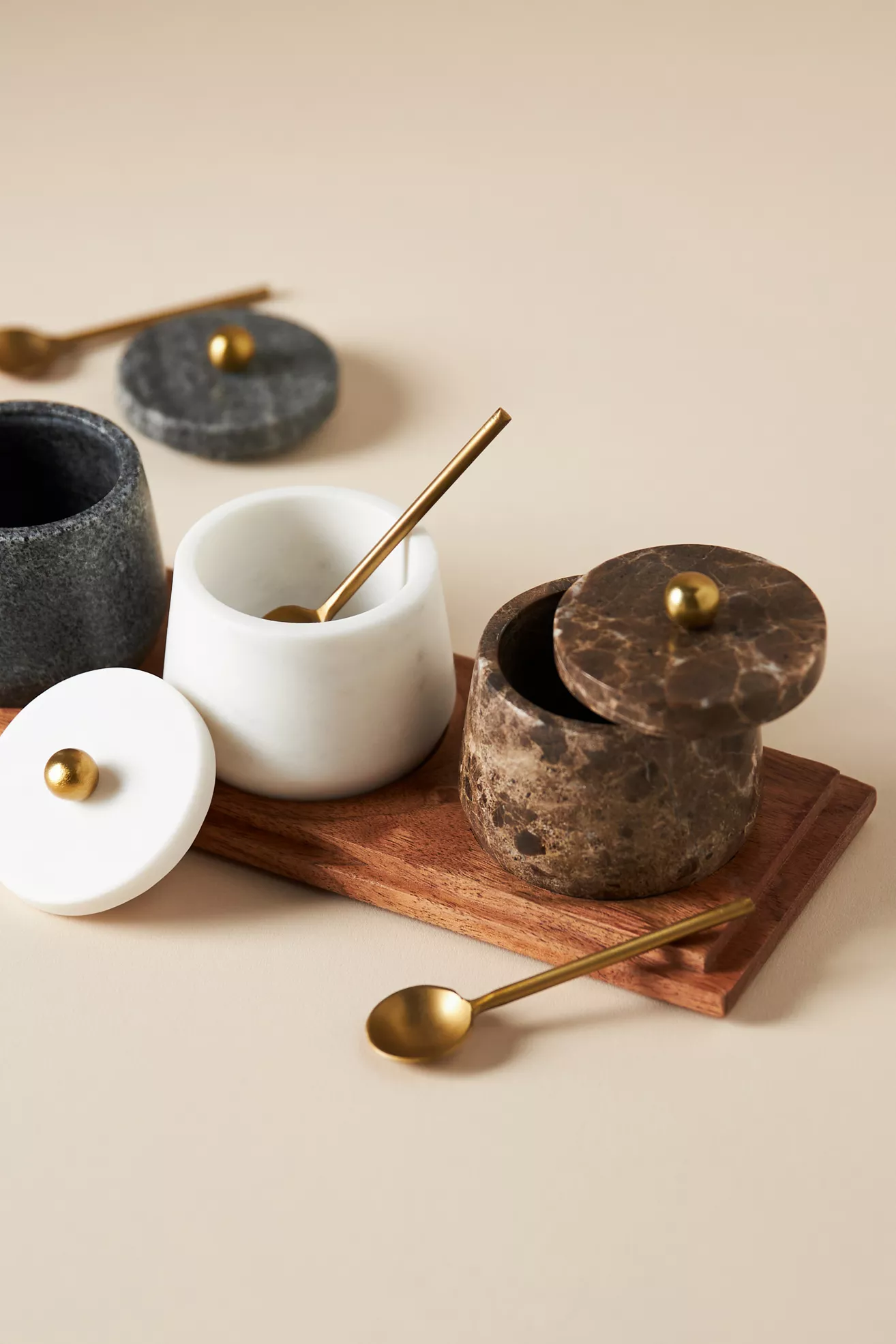 Marble Condiment Set with Spoons - thumbnail 2