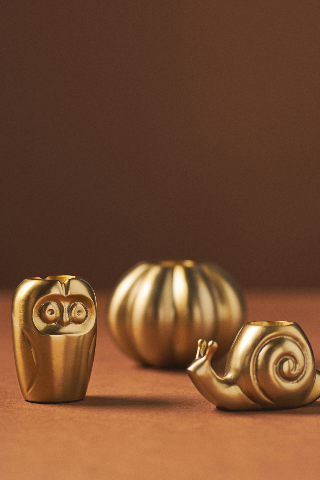 Gold Pumpkin Candle Holder