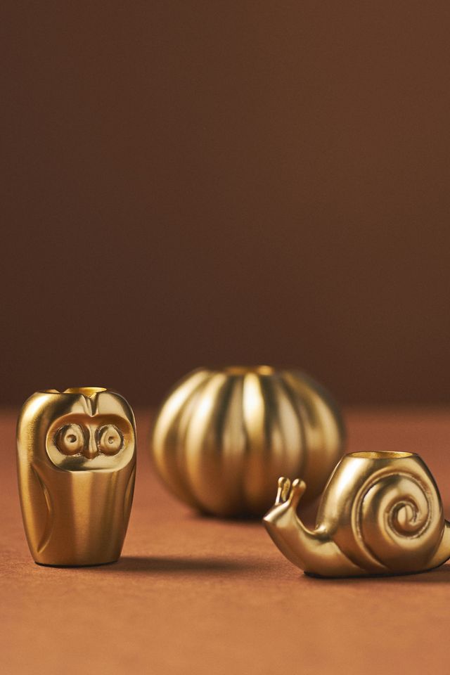 Gold Pumpkin Candle Holder #1