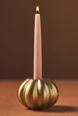 Gold Pumpkin Candle Holder