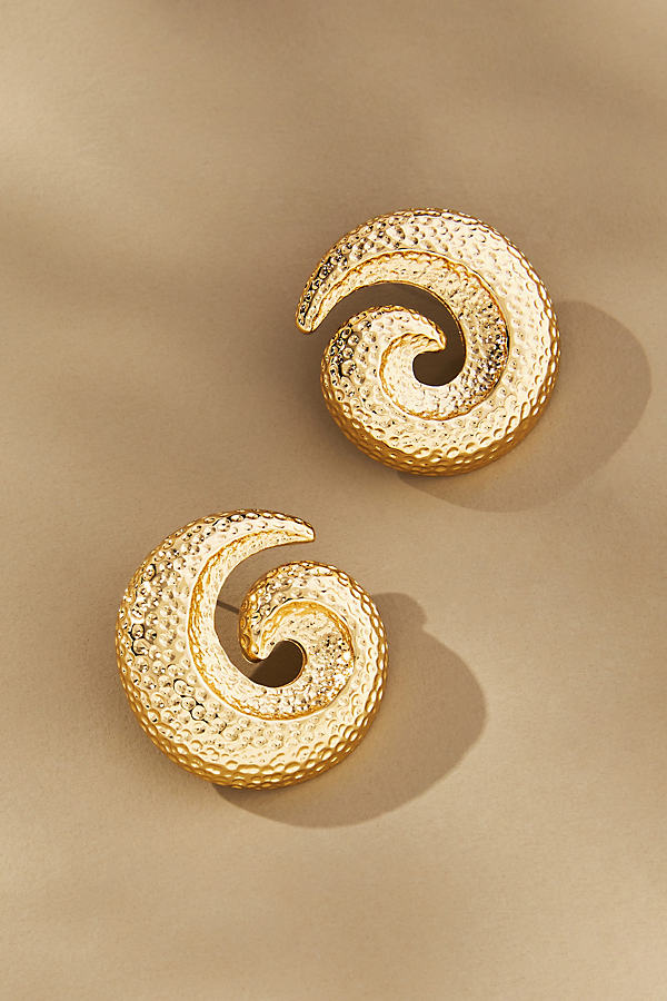 Textured Swirl Stud Earrings