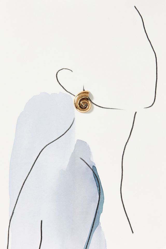 Swirled Shell Post Earrings #3