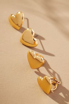 Shop Baublebar Mommy & Me Heart Earrings, Set Of 2 In Gold