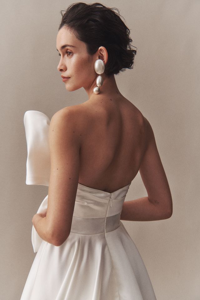 Wtoo by Watters Nanette Asymmetric Bow-Front Wedding Gown #3