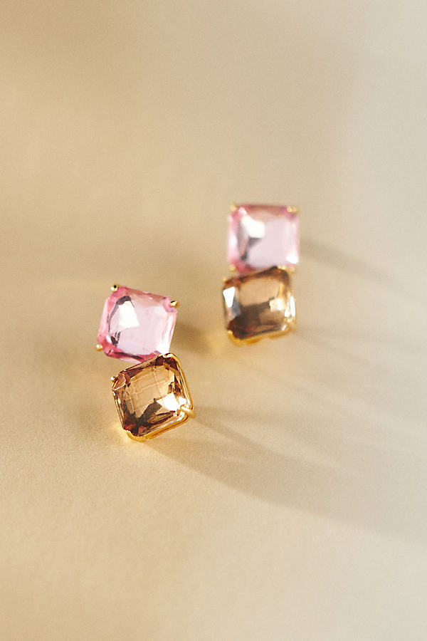 Bhldn Double Crystal Ear Jackets In Pink