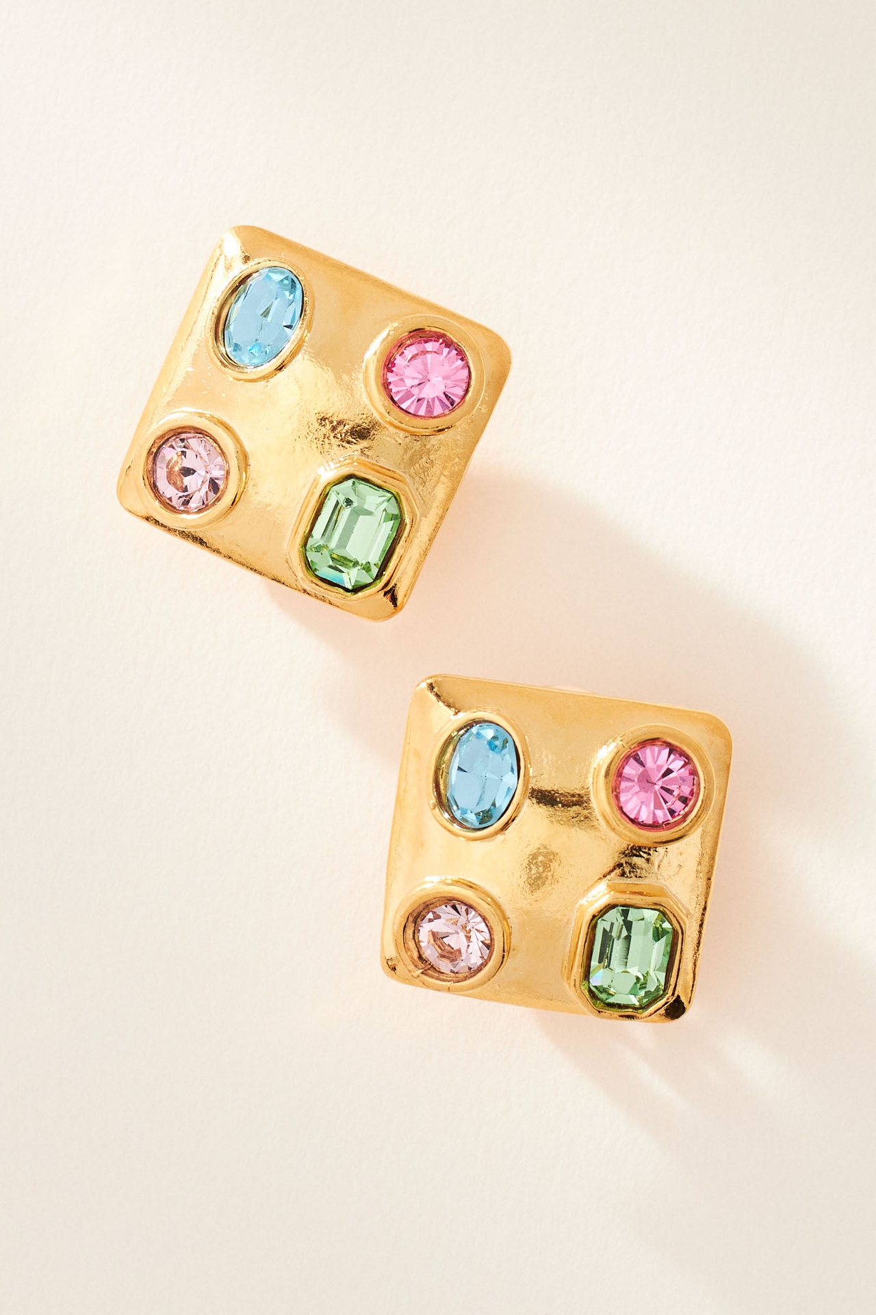 Kenneth Jay Lane Multi Pastel Stone Earrings