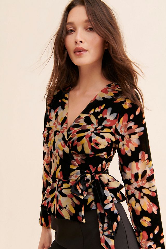 Adelyn Rae Anisse Velvet Wrap Top #2