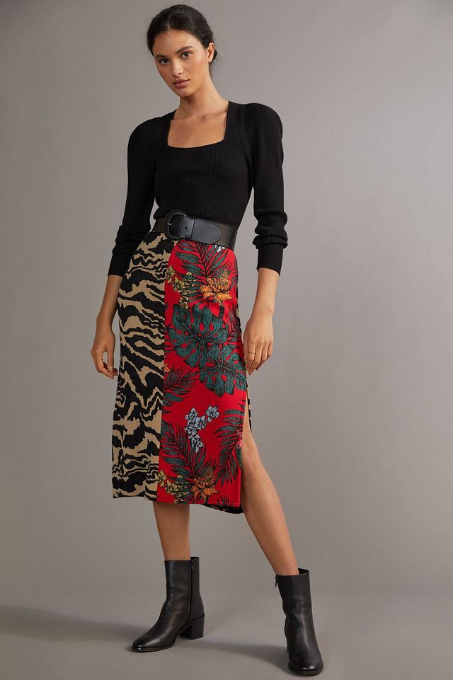 Aldo Martins Contrast Knit Skirt Anthropologie