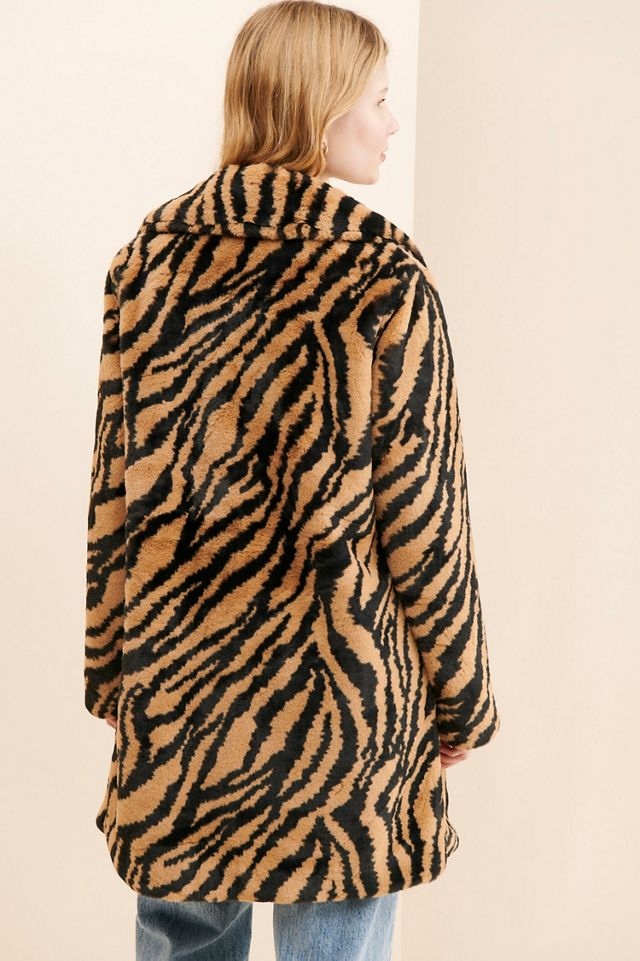 Ruby + Ed Zebra Oversized Faux Fur Coat #1