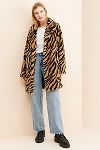 Ruby Ed Zebra Oversized Faux Fur Coat Anthropologie