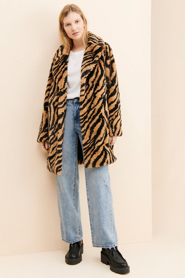 Ruby + Ed Zebra Oversized Faux Fur Coat #3